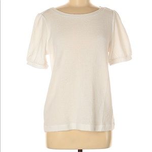 NWT Loft White textured  top size Large